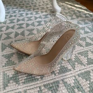 Gianni Bini Rhinestone Crystal Block Heels
